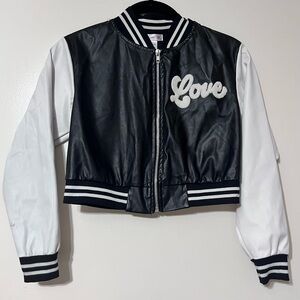 Love Squared Black and White Jacket. Kids Size S 7/8